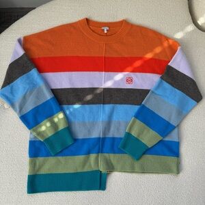Loewe Men’s Asymmetrical Multi-Color Wool Sweater